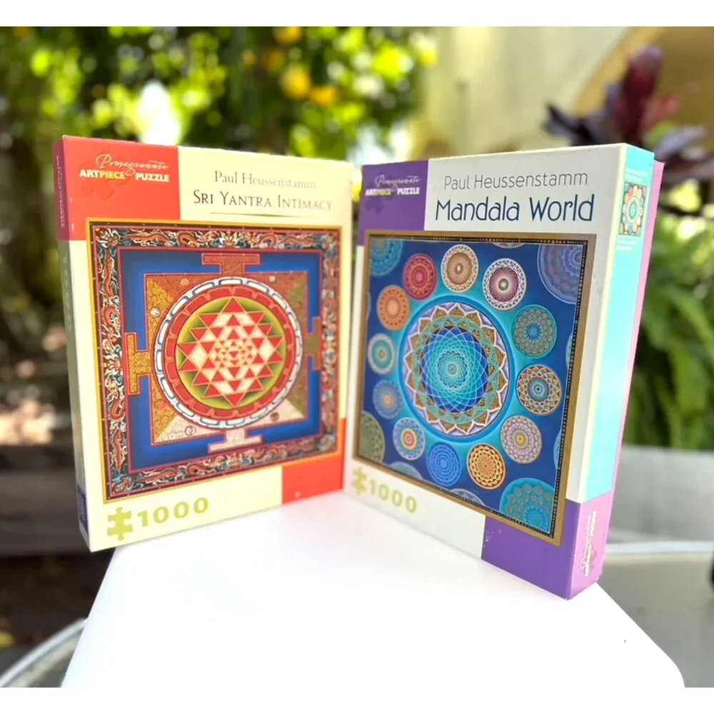 NIB 2 Pomegranate Art Piece Sri Yantra Intimacy Mandala World 1000 Piece Puzzles